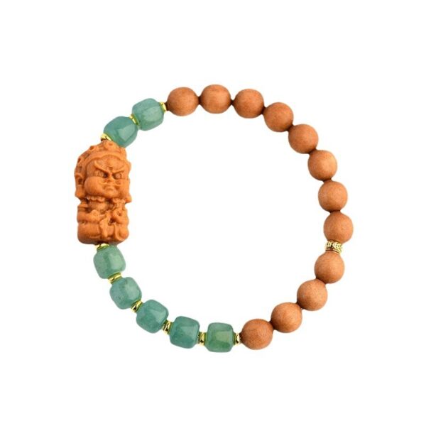 Natural stone old-style beads sandalwood splicing bracelet new Chinese retro style Buddhist beads creative bracelet jewelry