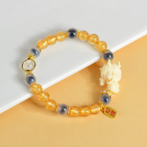 Gold foil glass half sugar heart agate Xiaolongnu bracelet new cultural and creative hot original bracelet