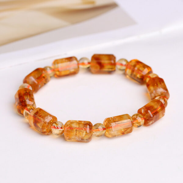 Citrine violent yellow tower crystal pyramid color barrel bead bracelet ice crystal original bracelet