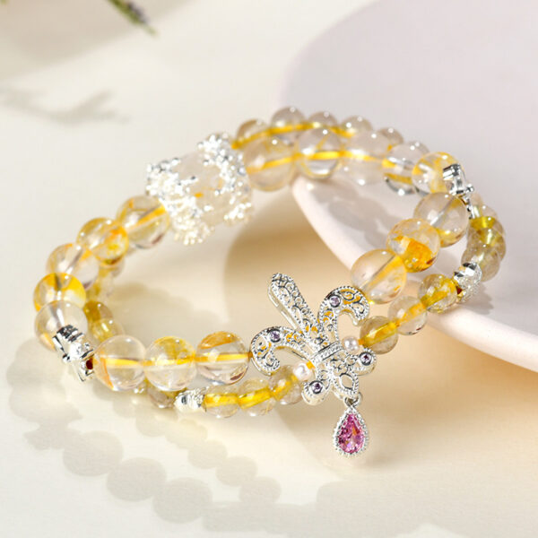 Citrine hair crystal double layer bracelet fashionable original light luxury small new hot style bracelet jewelry