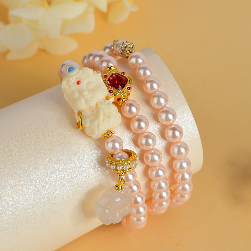 Champagne pearl mother-of-pearl bracelet new Chinese ethnic style cat claw bracelet live broadcast hot fashion accessories