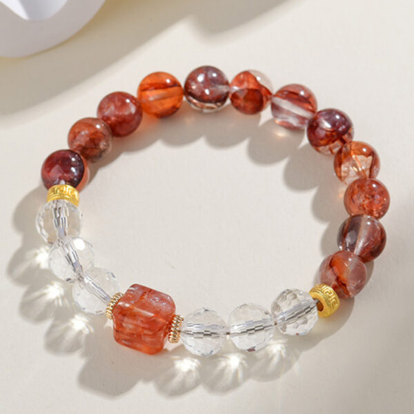 Red gum flower sugar cube cut white crystal bracelet fashionable original exquisite new style bracelet jewelry