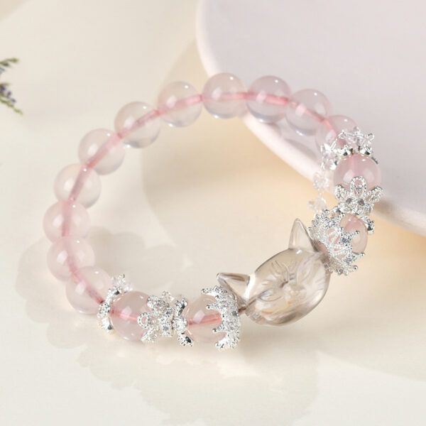 Ice pink crystal white crystal fox bracelet fresh and fashionable new Chinese style bracelet jewelry