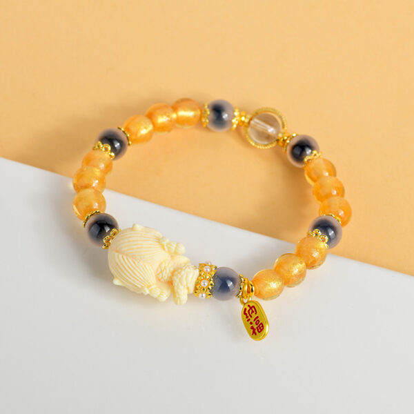 Gold foil glass half sugar heart agate Xiaolongnu bracelet new cultural and creative hot original bracelet