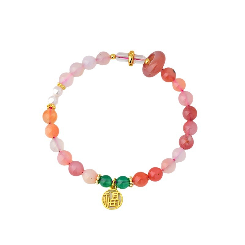 Yanyuan agate bracelet with Paohuanfu brand pendant, fresh and popular bracelet for women