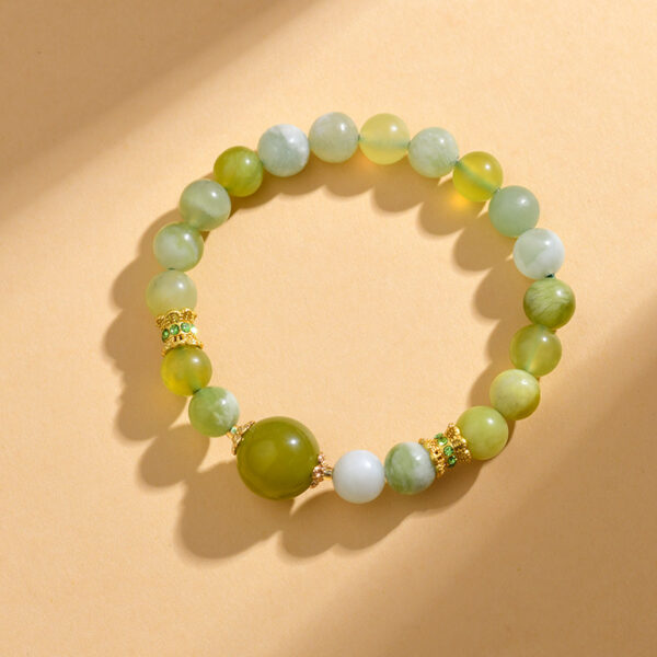 Green grape milk cap Xiuyan jade bracelet ins style exquisite fashion simple network hot bracelet jewelry