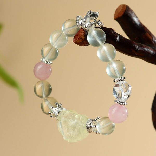 Lemon yellow crystal love nine-tailed fox bracelet large round beads fashion bracelet