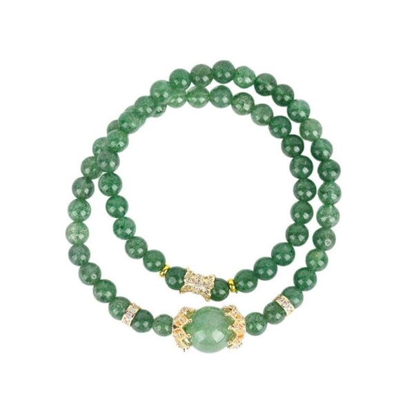 Natural crystal green strawberry crystal double circle bracelet simple fashion network new hit original bracelet jewelry