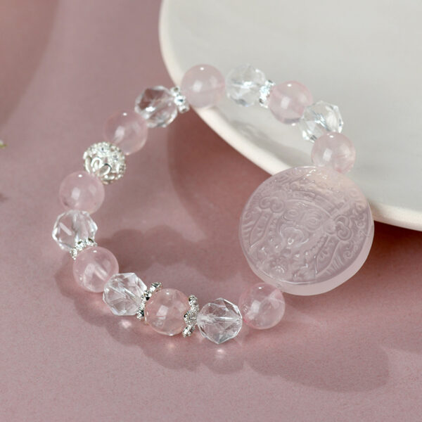 Ice pink crystal Zakiram round Tibetan bracelet original fashion cultural and creative bracelet