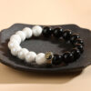 Tai Chi Hunyuan Bead Bracelet Taoist Instrument White Porcelain Bead Obsidian National Style Bagua Hot Selling Bracelet