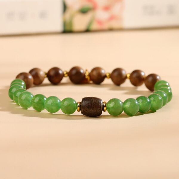 Kalimantan agarwood and Tian chalcedony bracelet new Chinese style Zakiram national style original bracelet jewelry