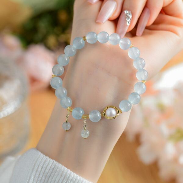 Aquamarine bracelet sweet small fresh original fashion niche light luxury bracelet