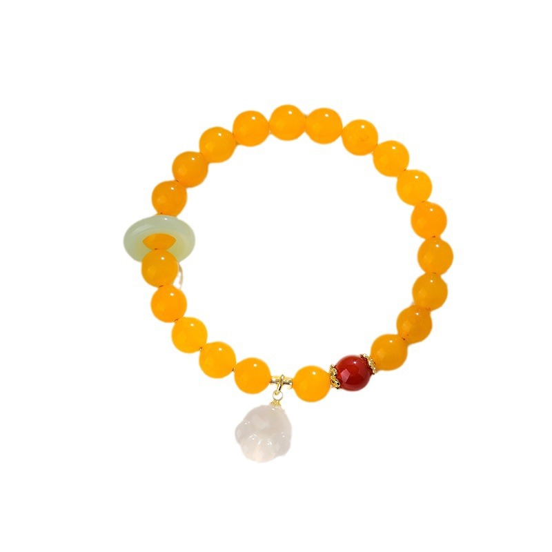 Yellow agate cute cat claw original running ring bracelet new Chinese style fashion ladies bracelet