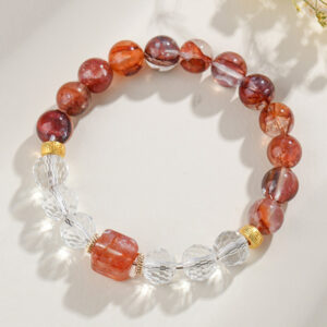 Red gum flower sugar cube cut white crystal bracelet fashionable original exquisite new style bracelet jewelry