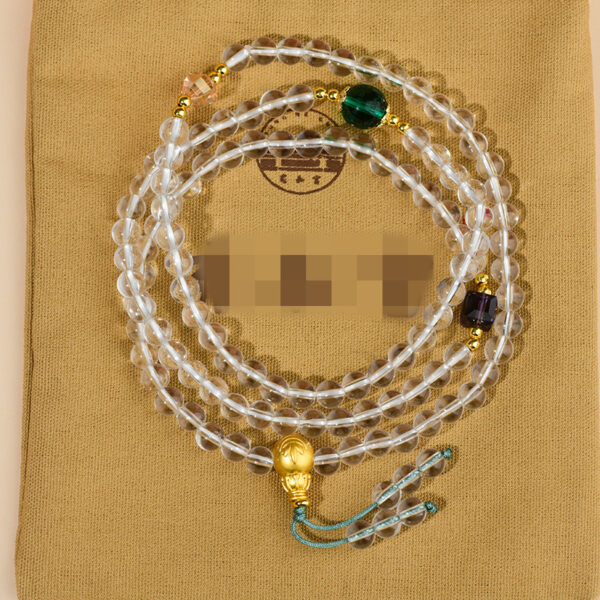 White crystal 108 Buddhist beads bracelet necklace hand-held rosary men and women multi-circle bracelet wholesale