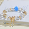 Aquamarine white crystal butterfly bracelet fashion original new style bracelet jewelry gift customization