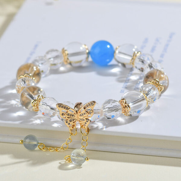 Aquamarine white crystal butterfly bracelet fashion original new style bracelet jewelry gift customization