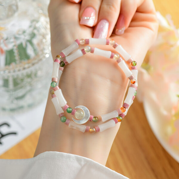 Jade bamboo bracelet niche light luxury exquisite moon original design sweet small fresh women's bracelet