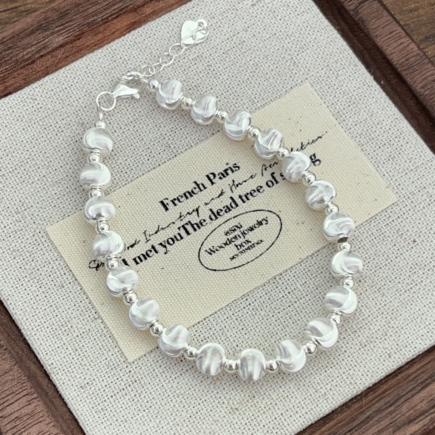 Sterling silver cat's eye lucky bead bracelet for women Korean style exquisite fashion personality niche design