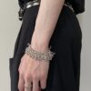 Symbiotic plant irregular bracelet handmade galvanized silver unisex design seaweed bracelet