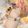 Crystal yellow tower crystal tiger eye stone zodiac snake bracelet original hair color birth year new bracelet