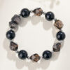 Crystal Smoky Quartz Faceted Silver Obsidian Cartoon Bear Bracelet Couple Original Bracelet Customized