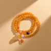 Gold Jade Multi-Circle Bracelet Gourd Pendant Buddhist Beads Rosary Hot Bracelet