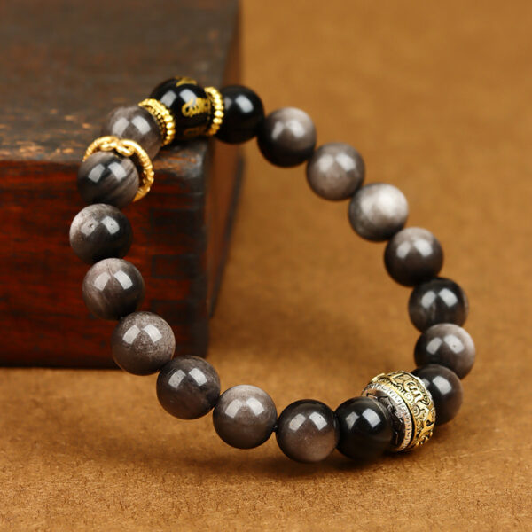 Black Myth Wukong Black Gold Silver Obsidian Red Agate Bracelet Original Couple Men and Women New Hot Bracelet Customized