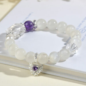 White Moonstone Micro-Inlaid Love Bracelet Labradorite White Crystal Bracelet New Hot Selling