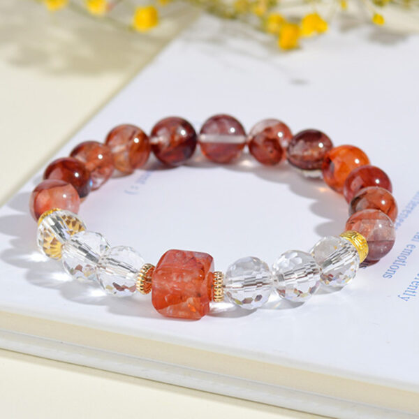 Red gum flower sugar cube cut white crystal bracelet fashionable original exquisite new style bracelet jewelry