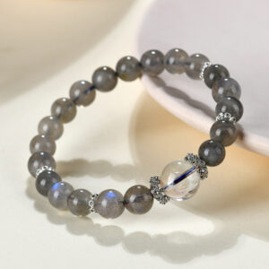 Natural gray moonstone white crystal bracelet labradorite fashion original bracelet