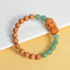 Natural stone old-style beads sandalwood splicing bracelet new Chinese retro style Buddhist beads creative bracelet jewelry