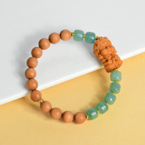 Natural stone old-style beads sandalwood splicing bracelet new Chinese retro style Buddhist beads creative bracelet jewelry