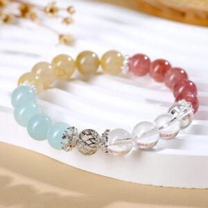 Crystal multi-treasure aquamarine strawberry crystal yellow hair crystal bracelet original fashion bracelet jewelry