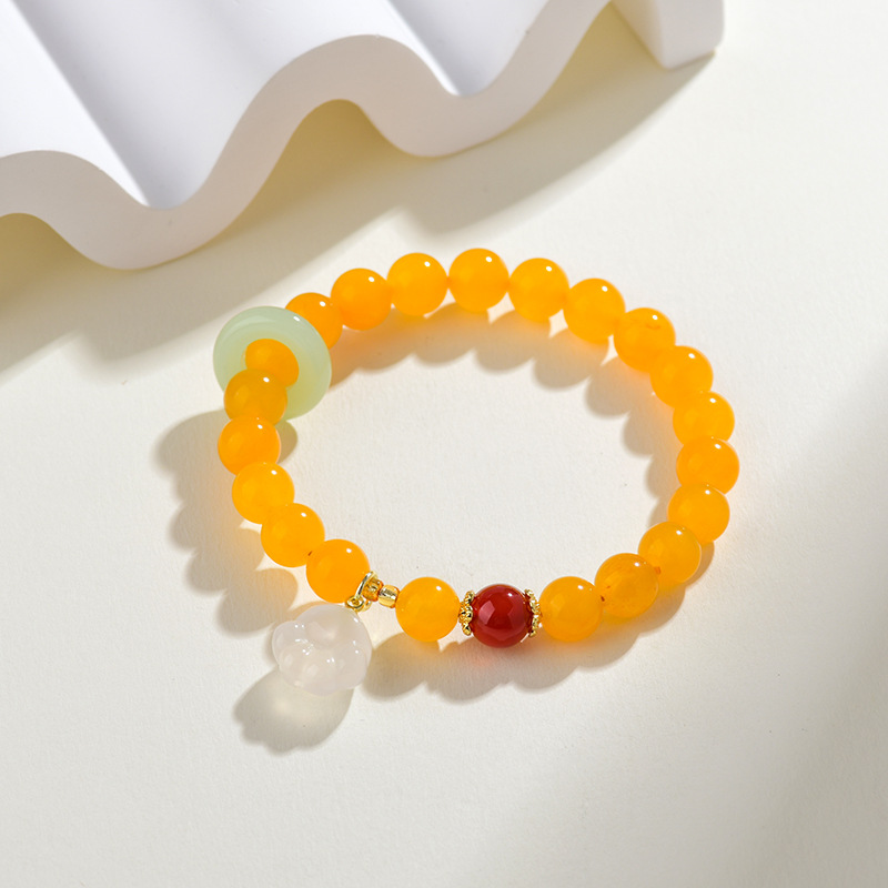Yellow agate cute cat claw original running ring bracelet new Chinese style fashion ladies bracelet