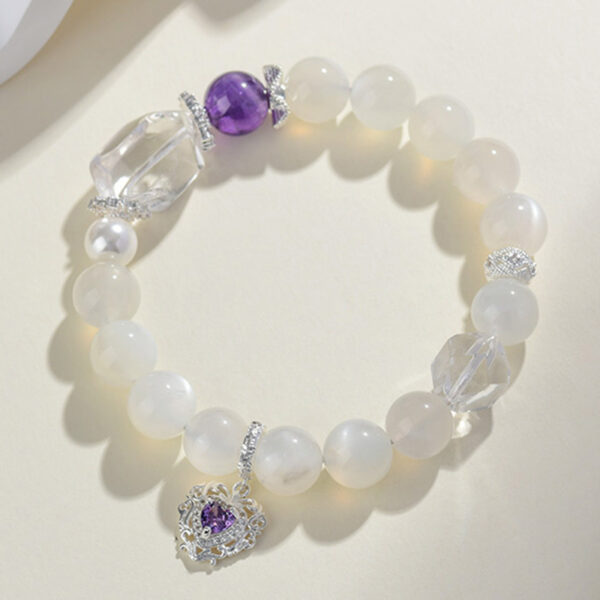 White Moonstone Micro-Inlaid Love Bracelet Labradorite White Crystal Bracelet New Hot Selling