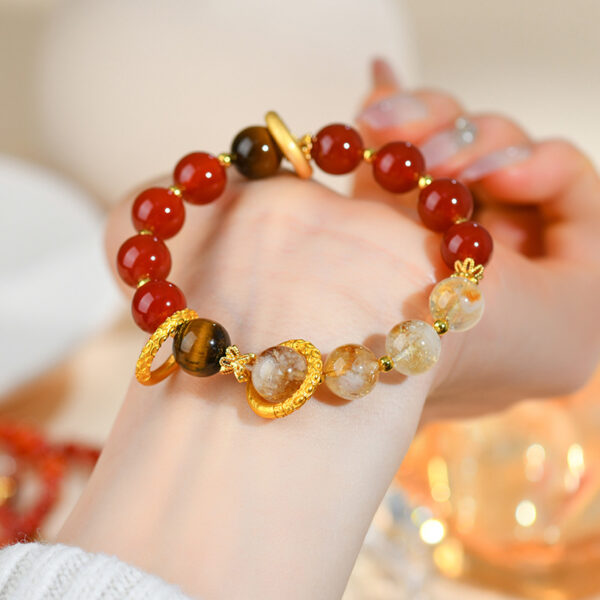 Nezha 2 original red agate yellow tower crystal bracelet 2025 new hot style bracelet jewelry customization