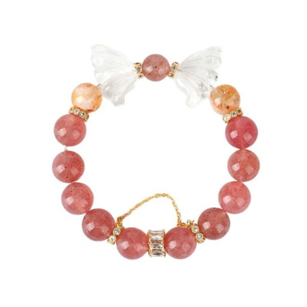 Strawberry crystal white crystal carved angel wings bracelet original atmospheric bracelet network hot sale