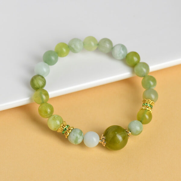 Green grape milk cap Xiuyan jade bracelet ins style exquisite fashion simple network hot bracelet jewelry