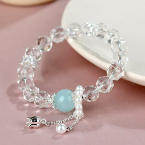 White crystal casual faceted bracelet niche light luxury original aquamarine hot-selling bracelet jewelry