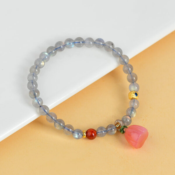 Crystal Grey Moonlight Labradorite Bracelet Yanyuan Agate Lotus Bracelet