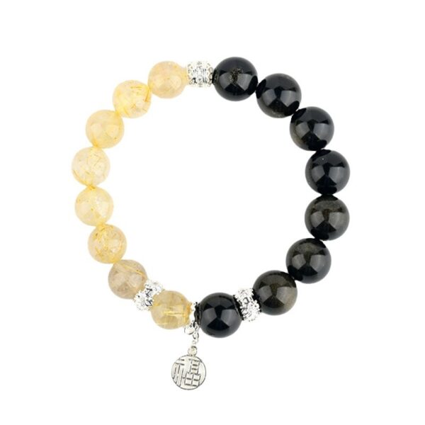 Crystal yellow hair crystal gold obsidian bracelet new Chinese style blessing brand literary original new hot style bracelet gift