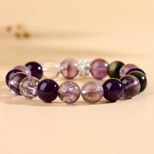 Silver Obsidian Amethyst Duobao Bracelet Fashion Original Nine Purple Fire New Chinese Style Bracelet