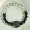 Black tourmaline white crystal silver obsidian rose bracelet fashion bracelet jewelry customization