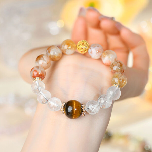 Crystal yellow tower crystal tiger eye stone white asai bracelet large grain original fashion hot selling bracelet