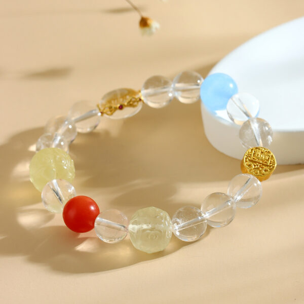 Citrine bracelet square gold natural white crystal couple cultural and creative hot jewelry