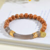 Sandalwood gray agate half bracelet lotus pendant new Chinese style Buddhist beads hand string hot sale
