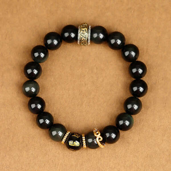 Black Myth Wukong Black Gold Silver Obsidian Red Agate Bracelet Original Couple Men and Women New Hot Bracelet Customized