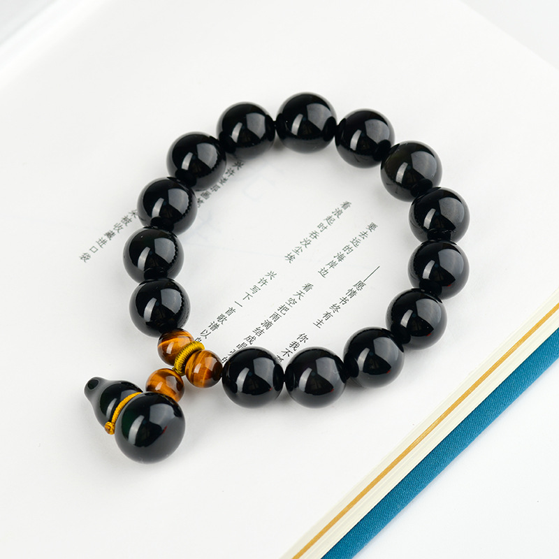 Double color eye obsidian gourd bracelet Buddha beads bracelet hot sale men and women couple jewelry