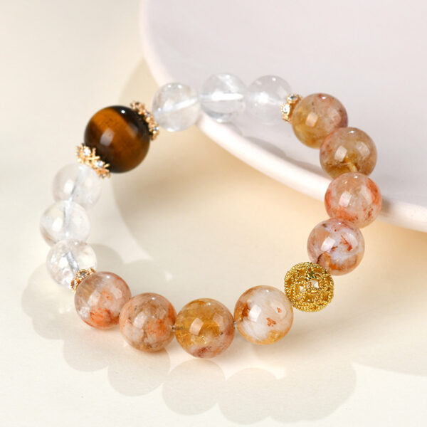 Crystal yellow tower crystal tiger eye stone white asai bracelet large grain original fashion hot selling bracelet